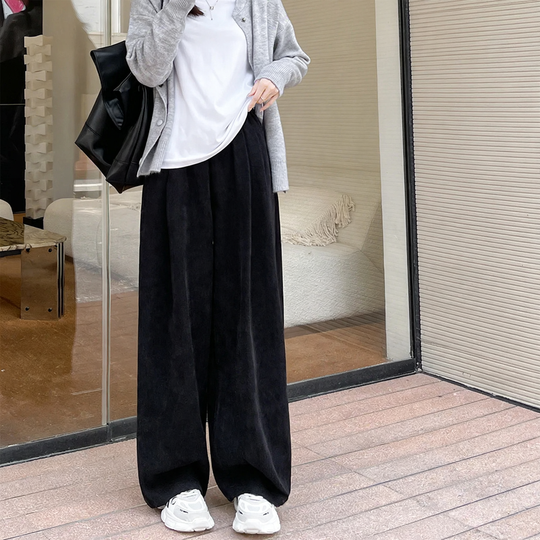 Damen-Cordhose mit weitem Bein und geradem Schnitt