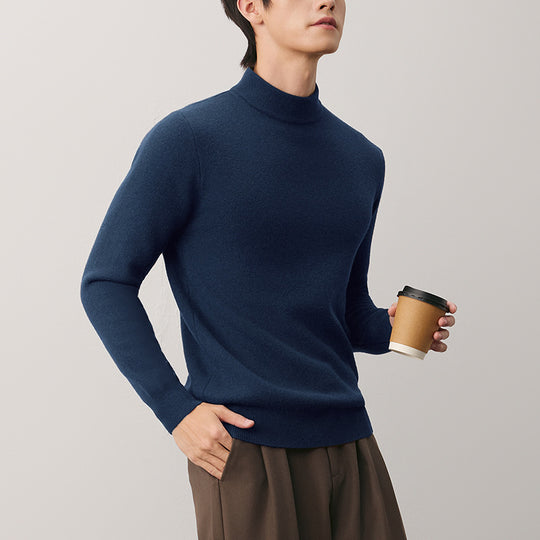 Herren Rollkragenpullover aus Wolle, gefüttert
