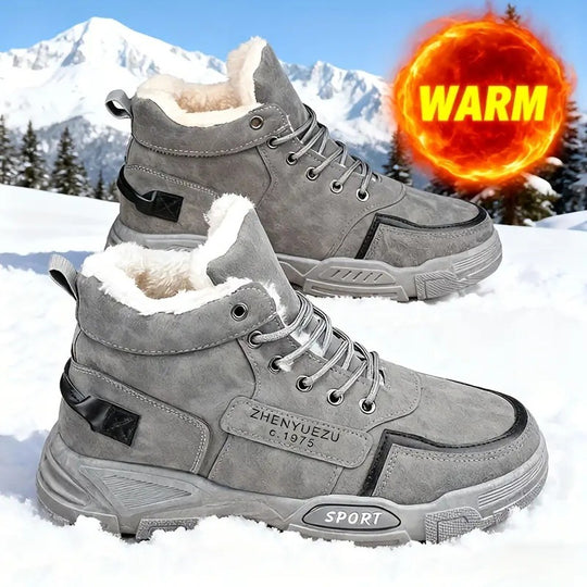 Gefütterte Herren-Winterstiefel, hoher Schaft