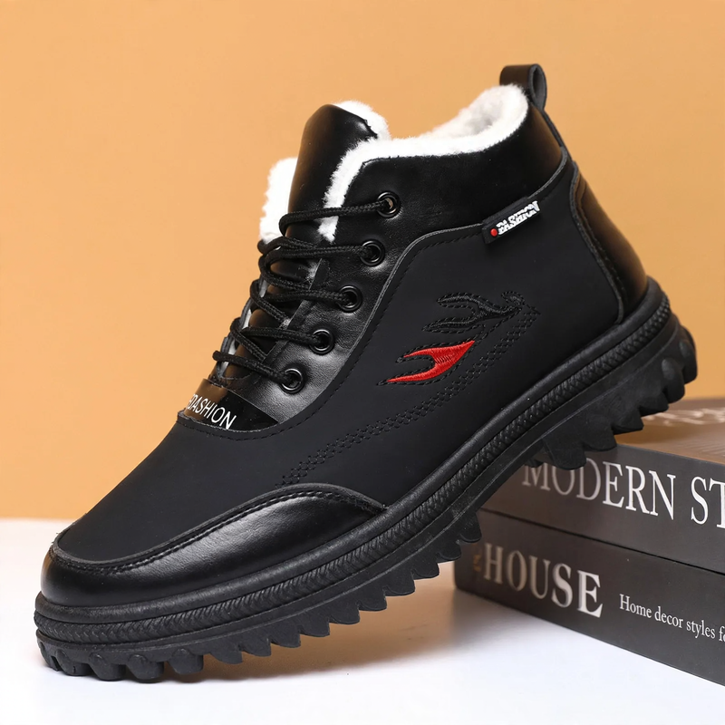 Gefütterte Herren-Winterstiefel mit rutschfester Sohle
