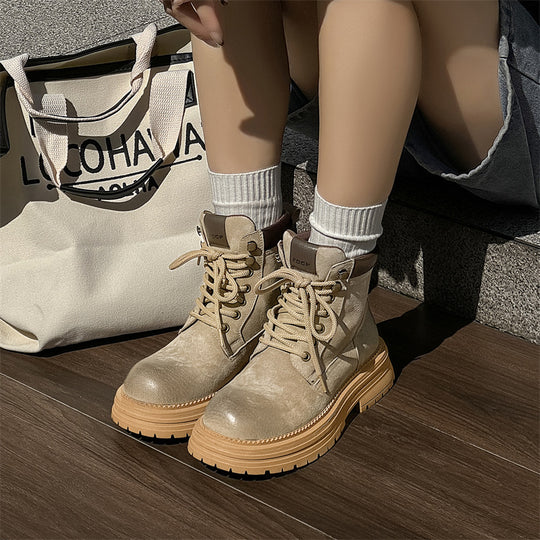 Gefütterte Herren-Arbeitsstiefel, Vintage-Stil