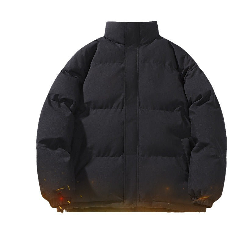 Herren-Steppjacke, wendbar, Stehkragen, lockere Passform