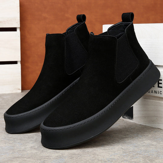 Herren-Chelsea-Stiefel aus Echtleder, gefüttert
