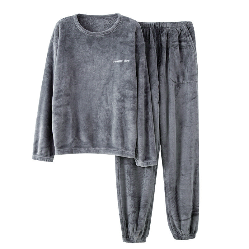 Warmer Herren-Schlafanzug aus Flanell und Korallenfleece