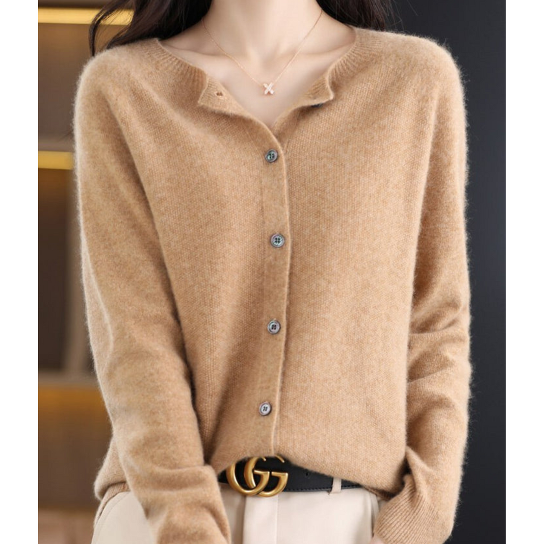 Damen Rundhals Cardigan Pullover