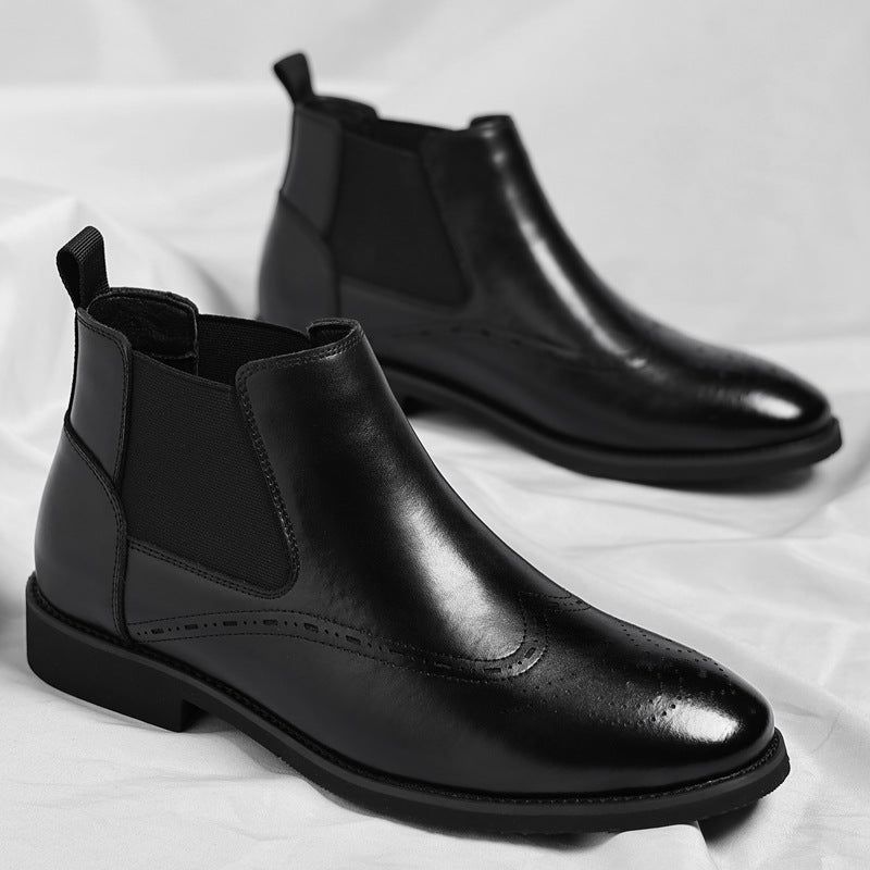 Herren-Chelsea-Stiefel im Vintage-Brogue-Stil