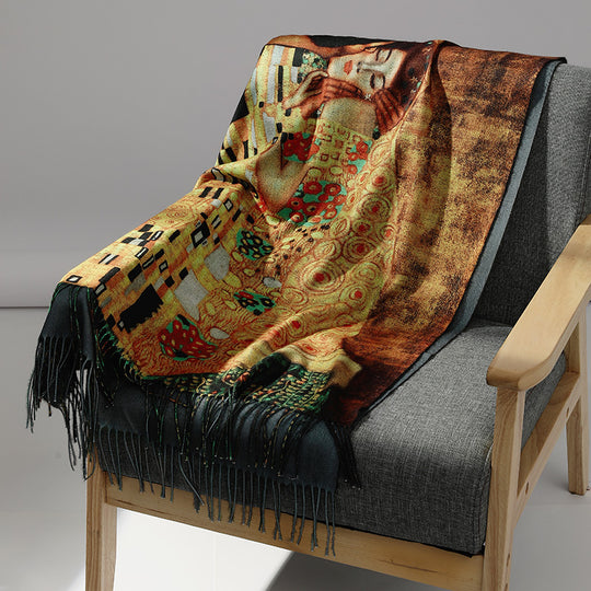 Damen-Schal mit Kunstkaschmir-Haptik und Kunstdruck, 70x180 cm