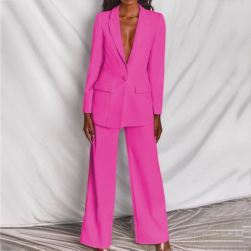 Eleganter Damenanzug mit Langen Ärmeln und Hose