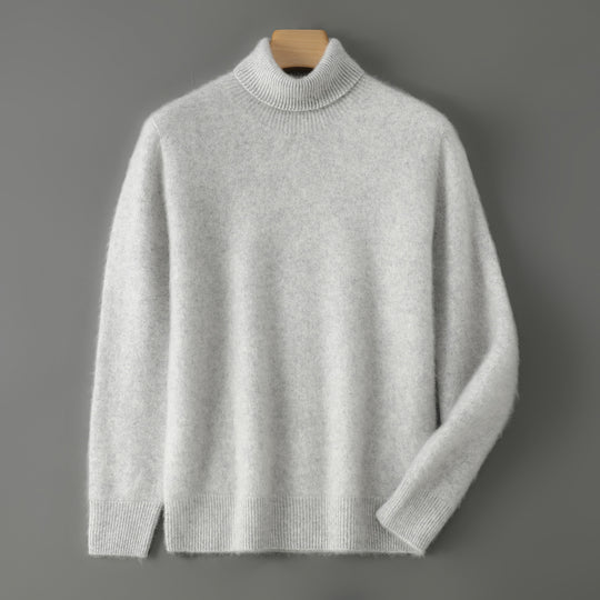 Herren-Pullover aus 100% Wolle mit Stehkragen