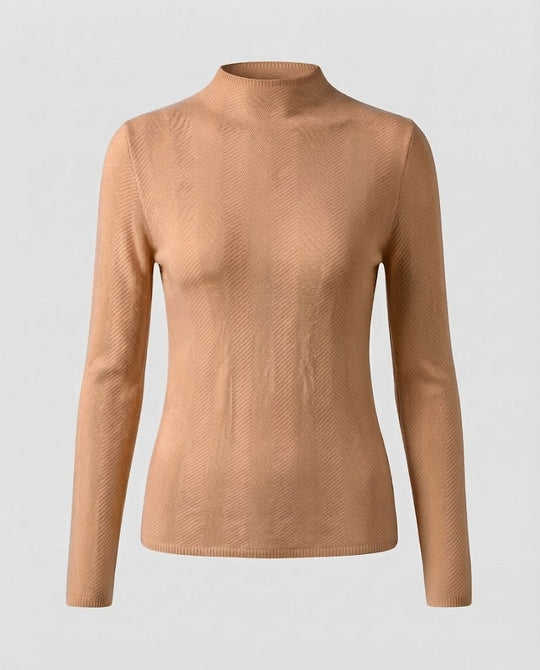 Damen Feiner Minimalistischer Stehkragenpullover aus anschmiegsamem Feinstrick Nord Taschen
