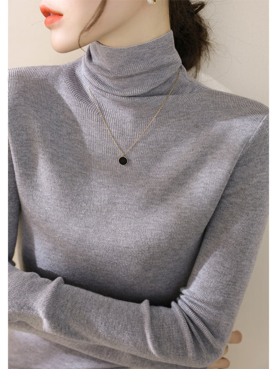 Damen-Strickpullover, figurbetont, mit Stehkragen
