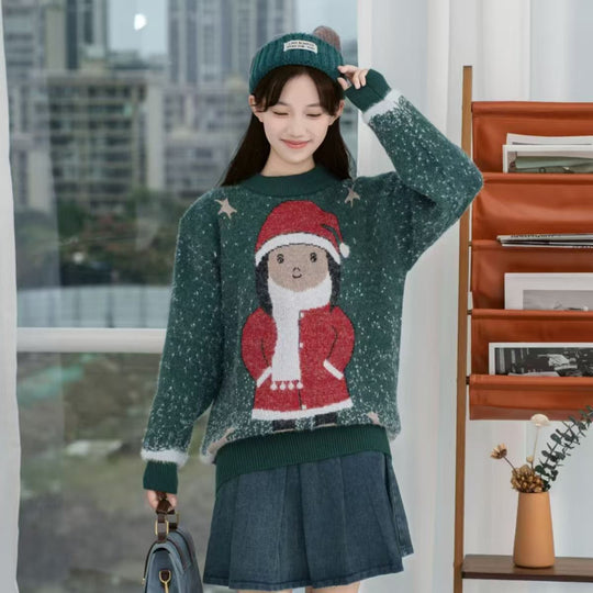 Damen-Weihnachtspullover mit Tannenbaum-Motiv