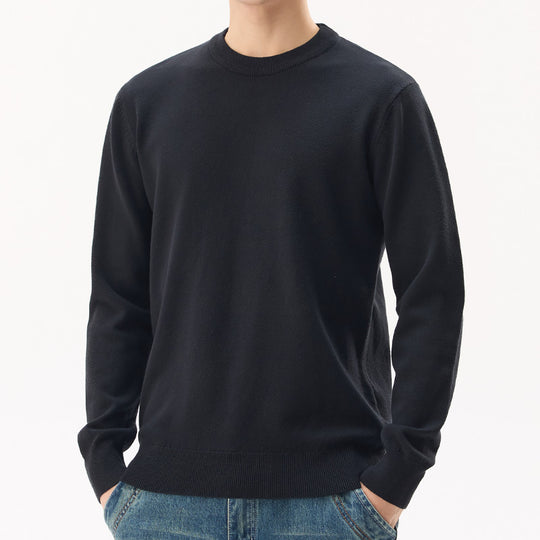 Herren-Wollmischpullover mit Rundhals