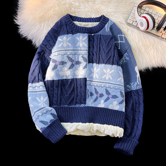 Unisex Strickpullover, gefüttert, Oversized