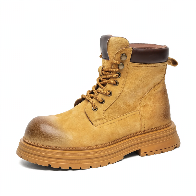 Gefütterte Herren-Arbeitsstiefel, Vintage-Stil