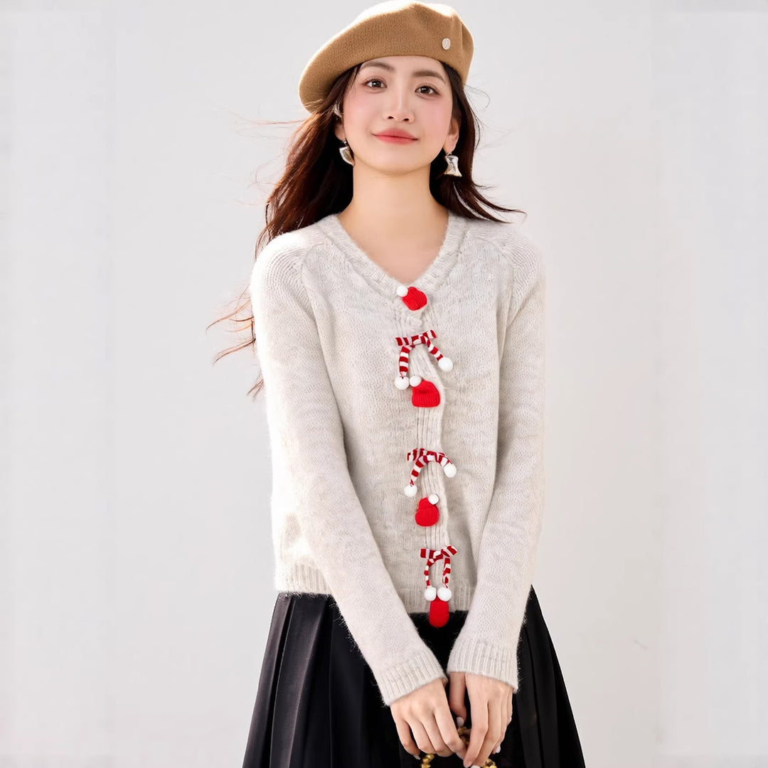 Flauschiger Strickpullover mit 3D-Effekt