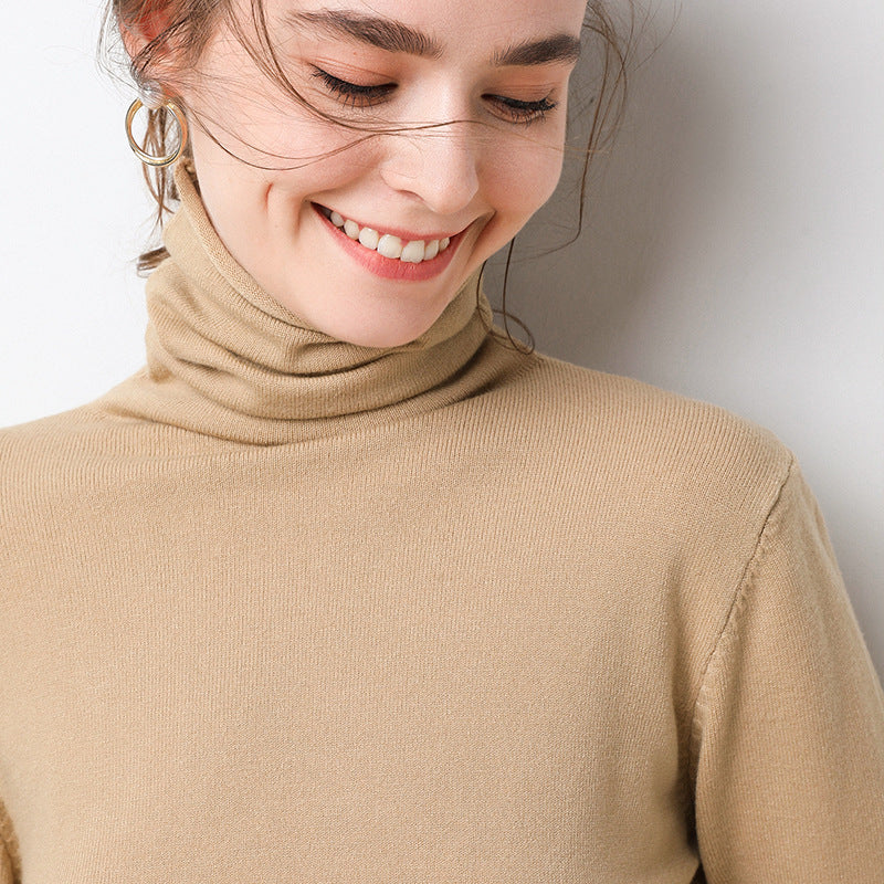 Damen-Strickpullover mit Stehkragen und geometrischem Muster