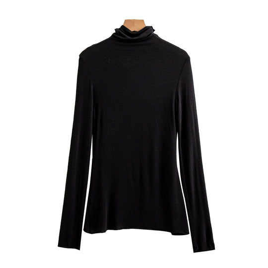 Damen-Langarmshirt mit Stehkragen, weich und bequem