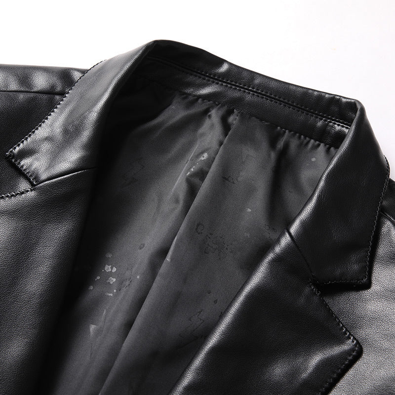 Herren Elegantes Zweiknopf-Lederblazer im Sakko-Stil mit schmaler Passform Nord Taschen