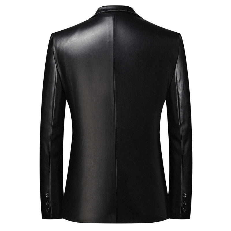 Herren Elegantes Zweiknopf-Lederblazer im Sakko-Stil mit schmaler Passform Nord Taschen