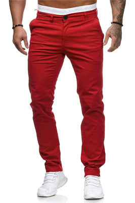 Herren schmal geschnittene Baumwollstretch-Chino mit mittlerer Leibhöhe und Komfortbund Nord Taschen