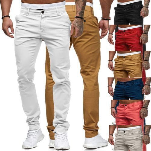 Herren schmal geschnittene Baumwollstretch-Chino mit mittlerer Leibhöhe und Komfortbund Nord Taschen