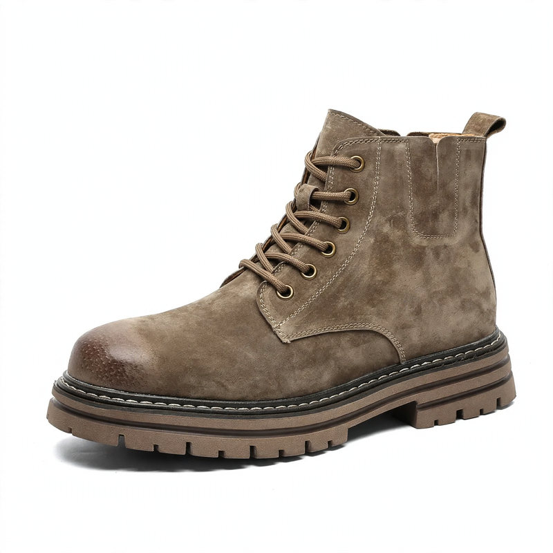 Herren-Chelsea-Boots, mittelhoher Schaft, Schweinsleder