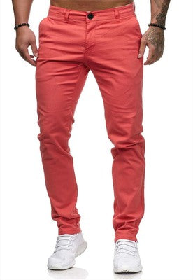 Herren schmal geschnittene Baumwollstretch-Chino mit mittlerer Leibhöhe und Komfortbund Nord Taschen