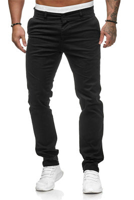 Herren schmal geschnittene Baumwollstretch-Chino mit mittlerer Leibhöhe und Komfortbund Nord Taschen