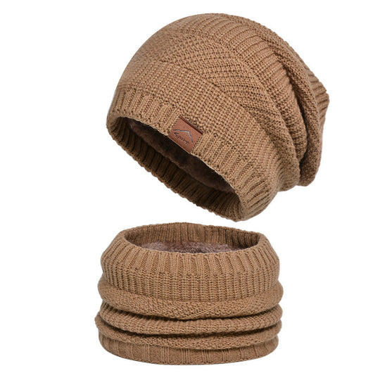 Strickmütze und Schal Set, gefüttert, Winter