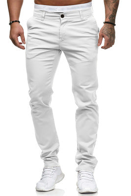 Herren schmal geschnittene Baumwollstretch-Chino mit mittlerer Leibhöhe und Komfortbund Nord Taschen