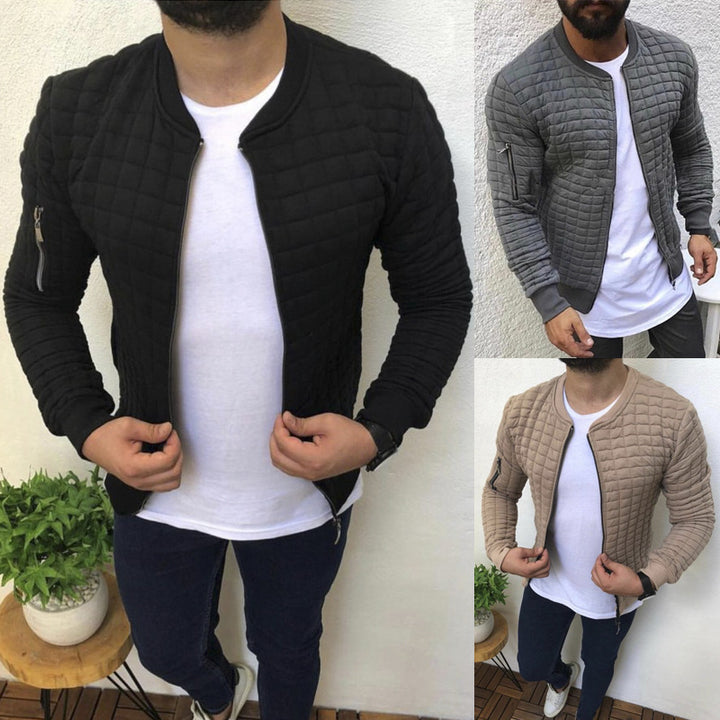 Herren gesteppte Bomberjacke mit Reißverschluss, Rippbündchen und Ärmeltasche Nord Taschen