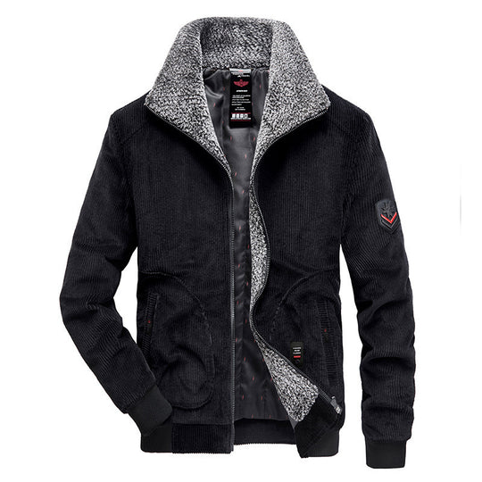 Herren Modische Cordjacke mit Teddyfutter Nord Taschen