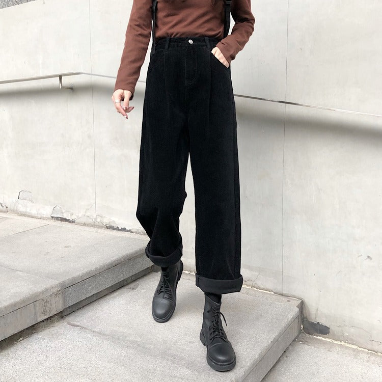 Kord-Hose im Anzug-Stil, weit geschnitten