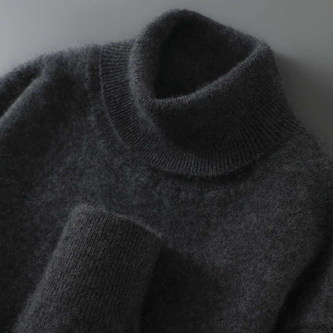 Herren-Rollkragenpullover aus reiner Wolle