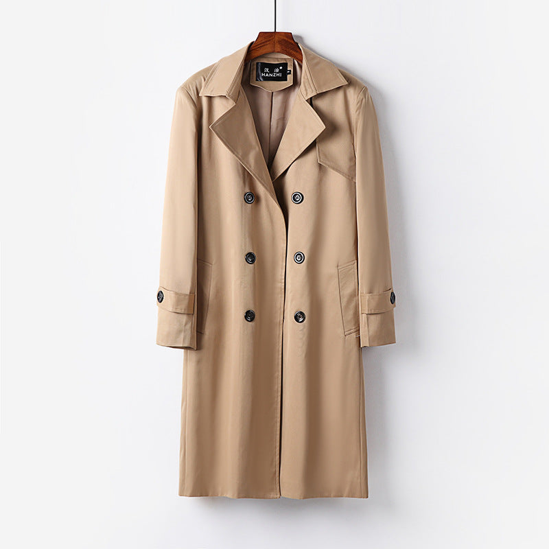 Herren Trenchcoat-Mantel mit doppelter Knopfleiste Taillengürtel und klassischem Revers Nord Taschen