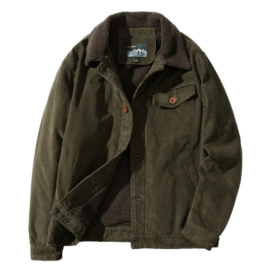 Herren Stylische Outdoor-Jacke mit Teddy-Futter Nord Taschen