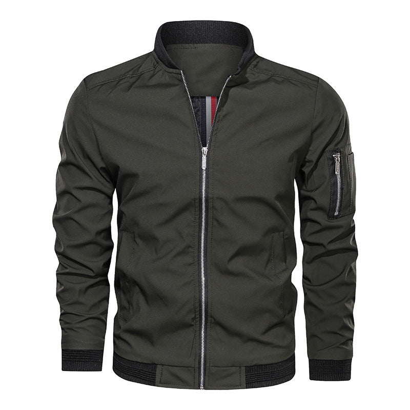 Herren Leichte Bomberjacke im Utility-Look mit Ärmeltasche und Rippbündchen Nord Taschen