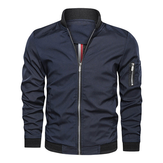Herren Leichte Bomberjacke im Utility-Look mit Ärmeltasche und Rippbündchen Nord Taschen