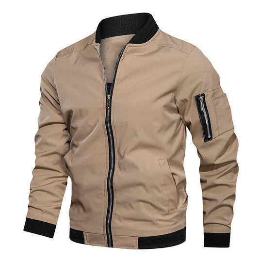 Herren Leichte Bomberjacke im Utility-Look mit Ärmeltasche und Rippbündchen Nord Taschen