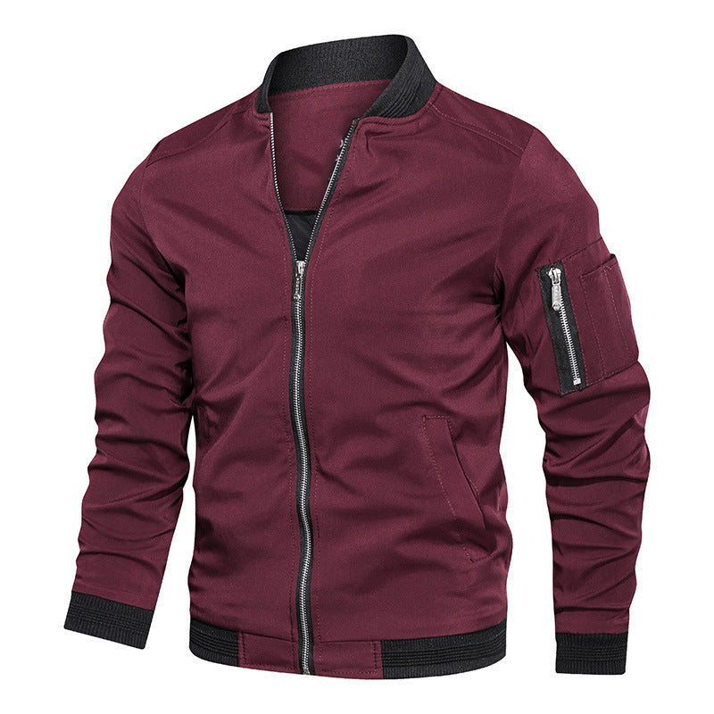 Herren Leichte Bomberjacke im Utility-Look mit Ärmeltasche und Rippbündchen Nord Taschen