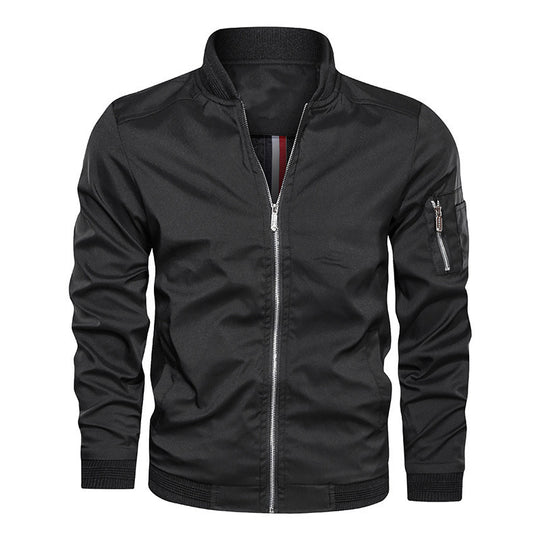 Herren Leichte Bomberjacke im Utility-Look mit Ärmeltasche und Rippbündchen Nord Taschen