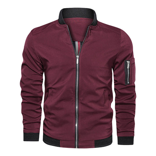 Herren Leichte Bomberjacke im Utility-Look mit Ärmeltasche und Rippbündchen Nord Taschen