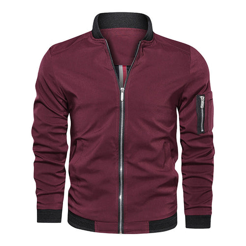 Herren Leichte Bomberjacke im Utility-Look mit Ärmeltasche und Rippbündchen Nord Taschen
