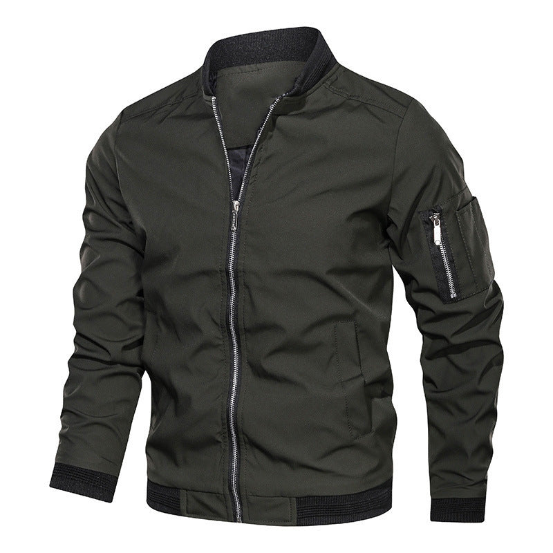 Herren Leichte Bomberjacke im Utility-Look mit Ärmeltasche und Rippbündchen Nord Taschen