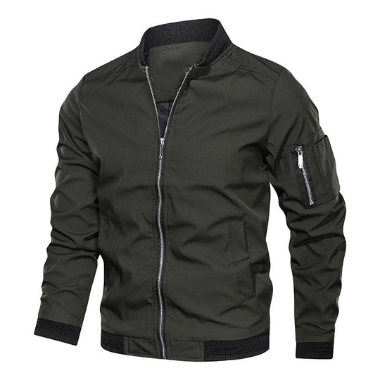 Herren Leichte Bomberjacke im Utility-Look mit Ärmeltasche und Rippbündchen Nord Taschen