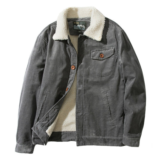 Herren Stylische Outdoor-Jacke mit Teddy-Futter Nord Taschen