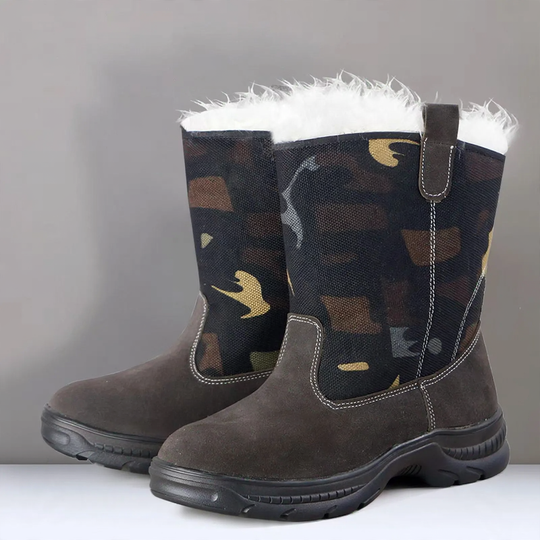 Warme Herren-Winterstiefel mit Lammfellfutter