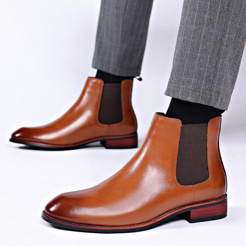 Moderne Herren-Chelsea-Boots, spitz zulaufend