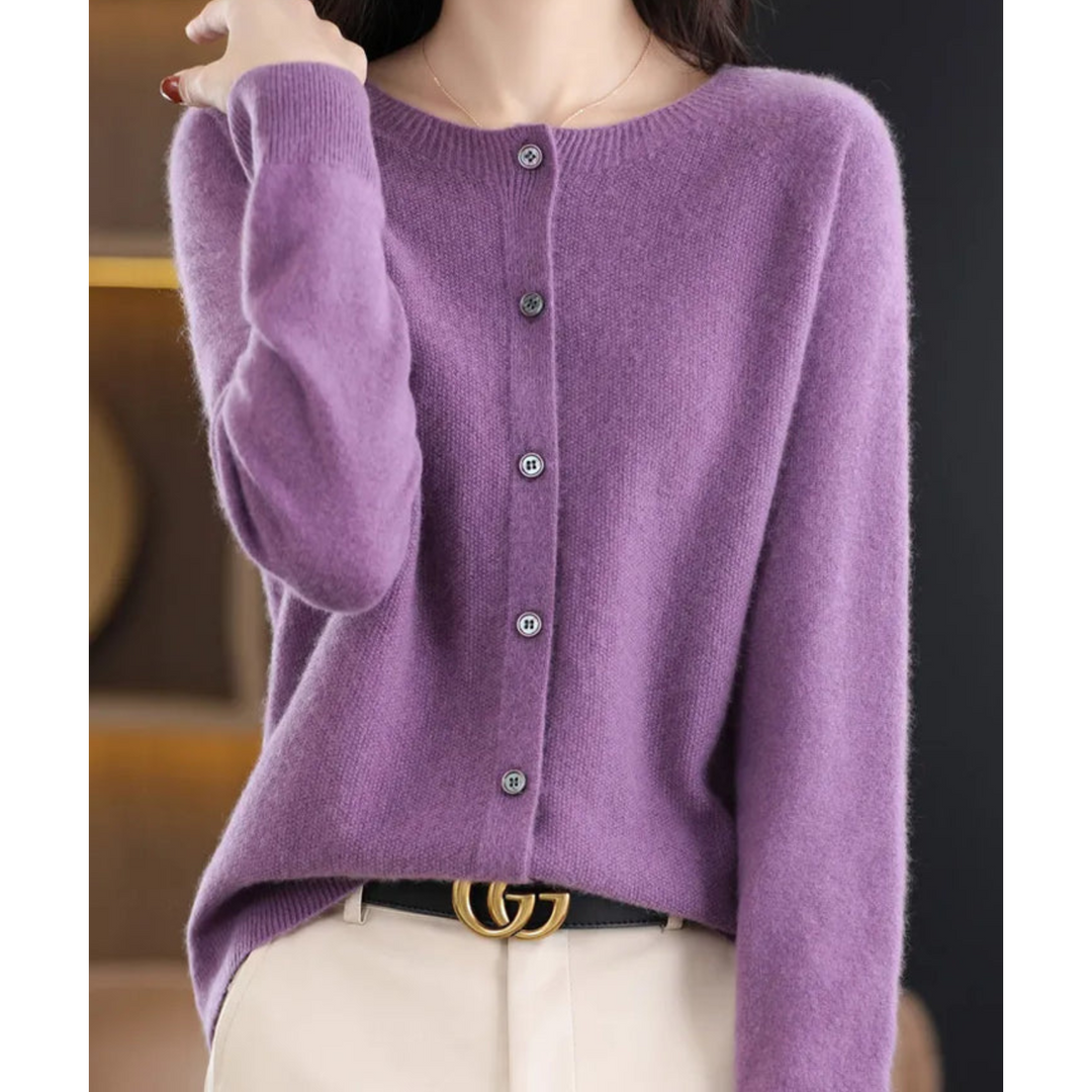Damen Rundhals Cardigan Pullover